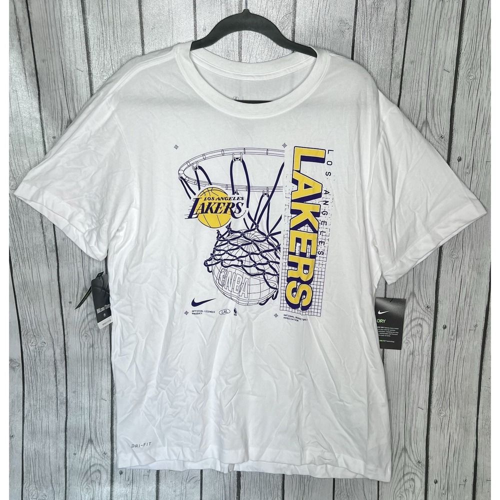 Mens Size XL - Nike Lakers Basketball T-Shirt White CV6110-100 NWT